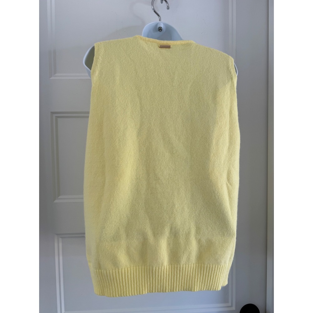 Missguided x Playboy Pastel Yellow Knit Sweater Vest Sleeveless Top Medium - Picture 5 of 8